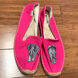 Hot pink espadrille flats